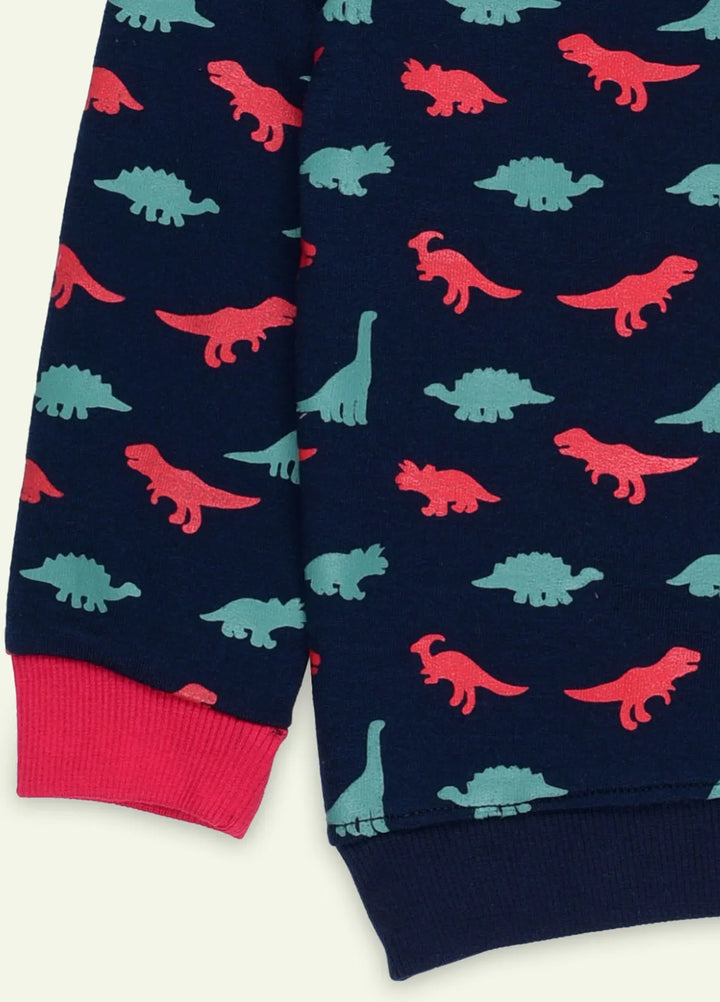 Ixample Printed French Terry Sweatshirt Navy Dino