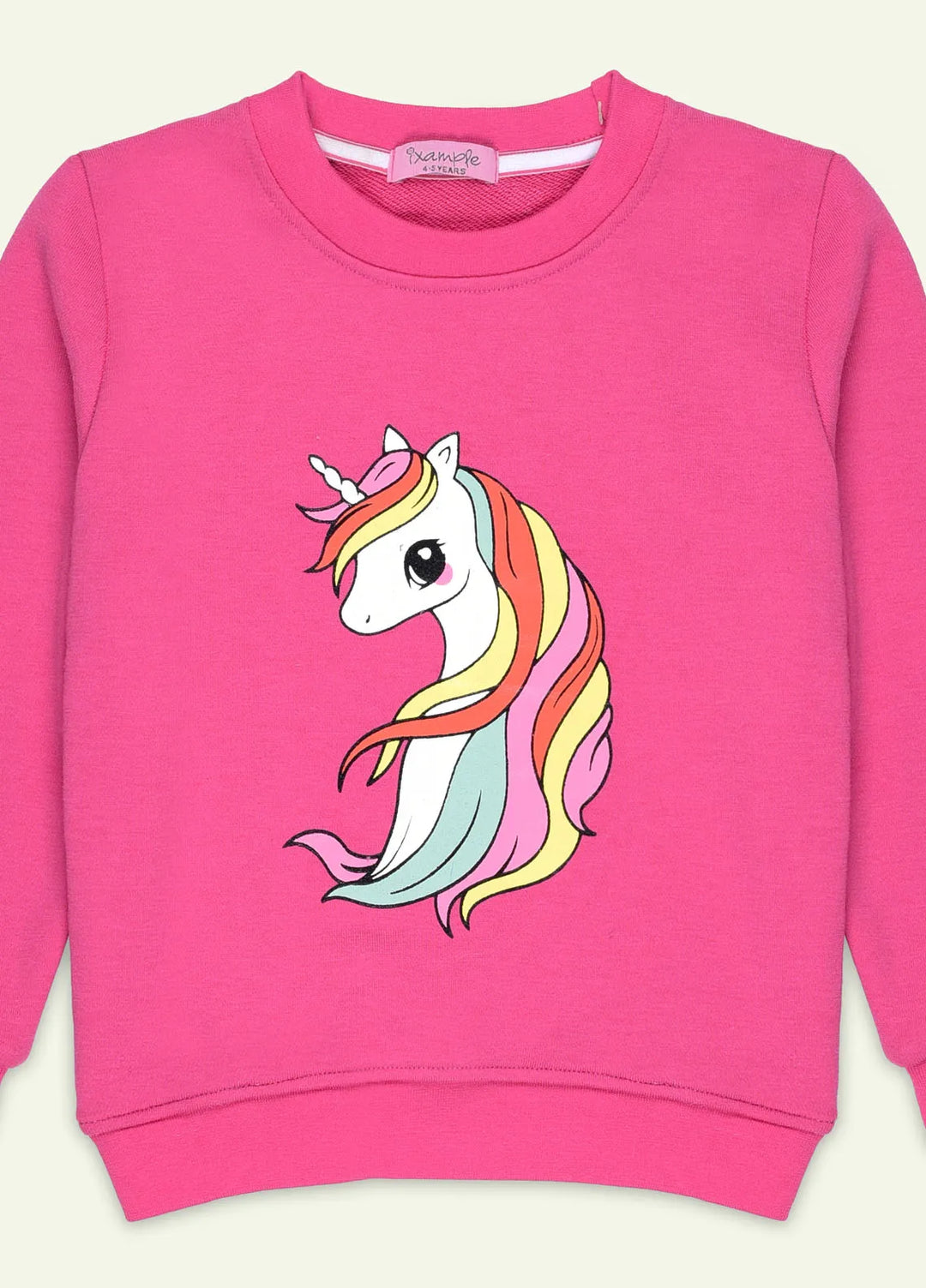 Ixample Printed French Terry Sweatshirt Pink Unicorn
