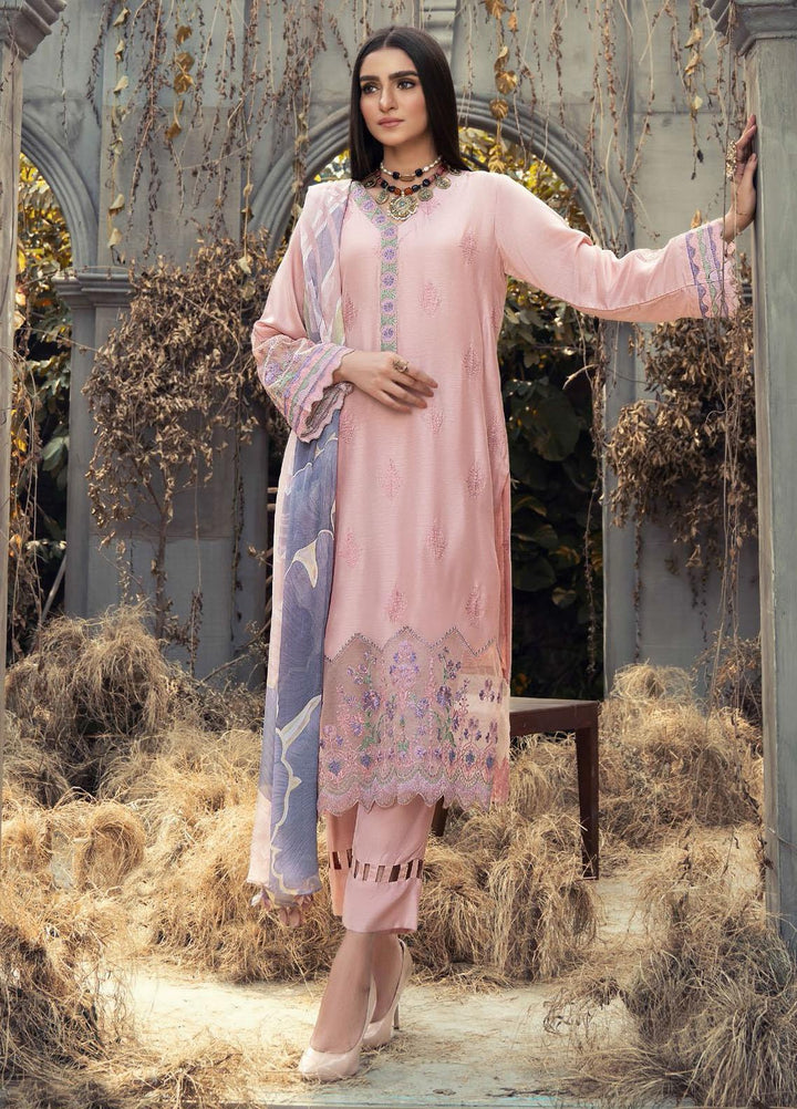 IZA-NUR by Resham Ghar Embroidered Dull Silk Suits Unstitched 3 Piece RG21IZN RGDS-02 - Festive Collection