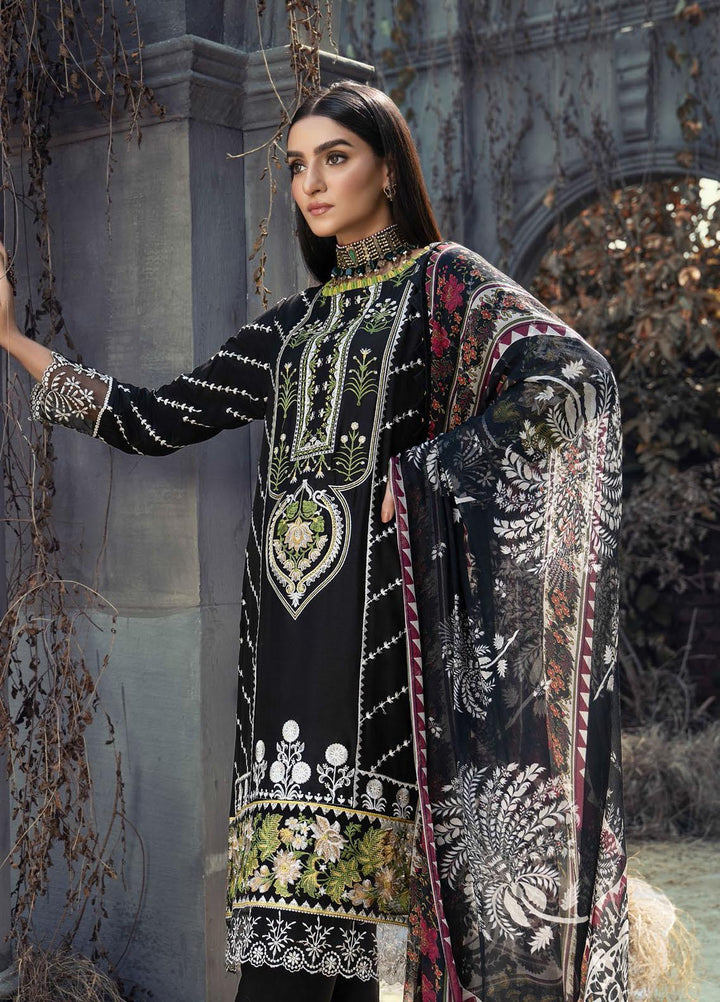 IZA-NUR by Resham Ghar Embroidered Dull Silk Suits Unstitched 3 Piece RG21IZN RGDS-03 - Festive Collection