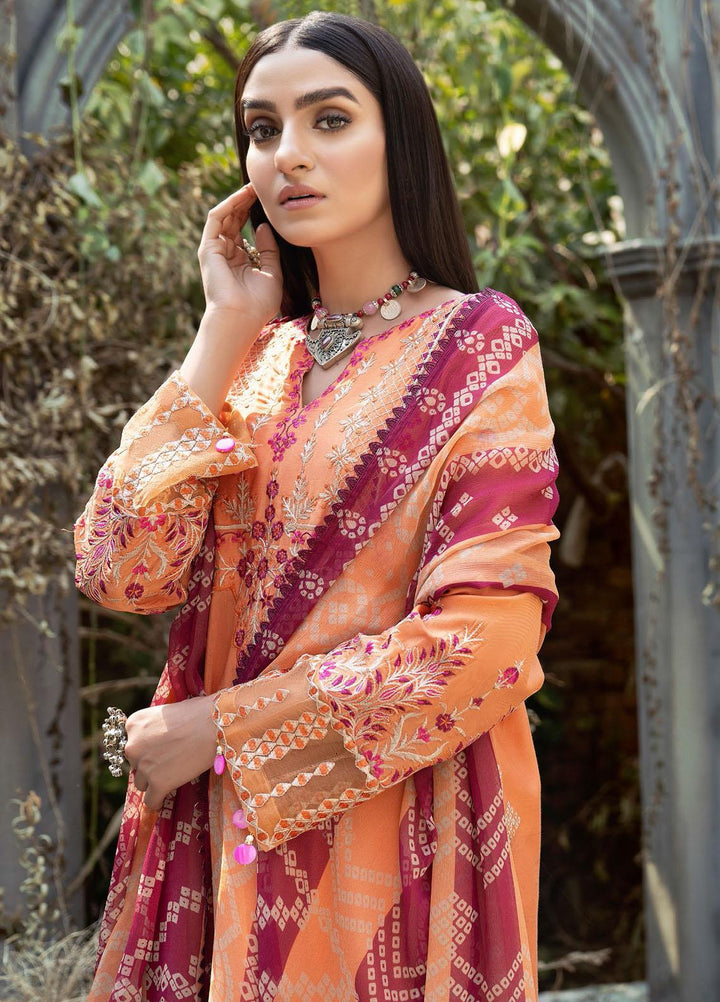 IZA-NUR by Resham Ghar Embroidered Dull Silk Suits Unstitched 3 Piece RG21IZN RGDS-04 - Festive Collection