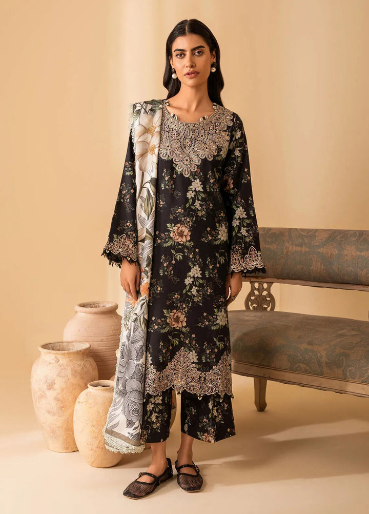 Izabel by Aabyaan Embroidered Linen Suit Unstitched 3 Piece AZ-01 Elara - Winter Collection