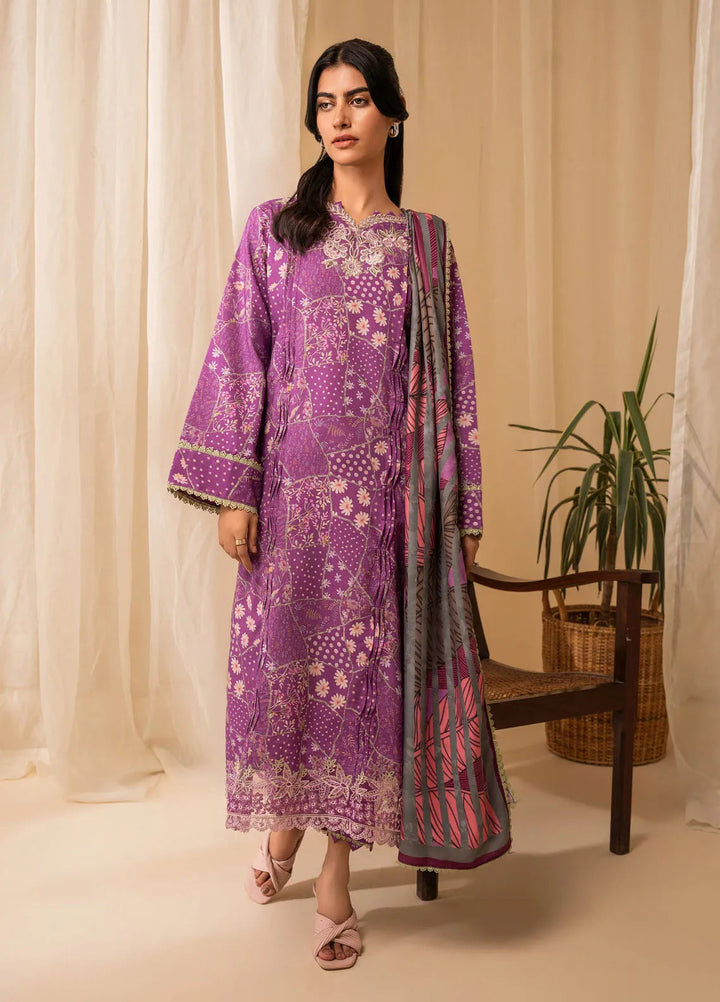 Izabel by Aabyaan Embroidered Linen Suit Unstitched 3 Piece AZ-02 Sabrina - Winter Collection