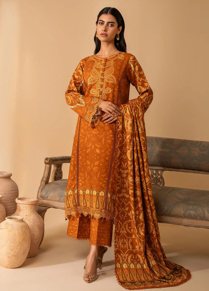 Izabel by Aabyaan Embroidered Linen Suit Unstitched 3 Piece AZ-04 Leilani - Winter Collection