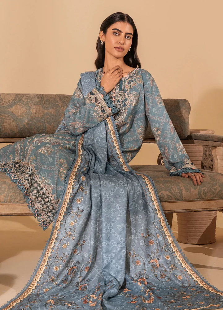Izabel by Aabyaan Embroidered Linen Suit Unstitched 3 Piece AZ-05 Serena - Winter Collection