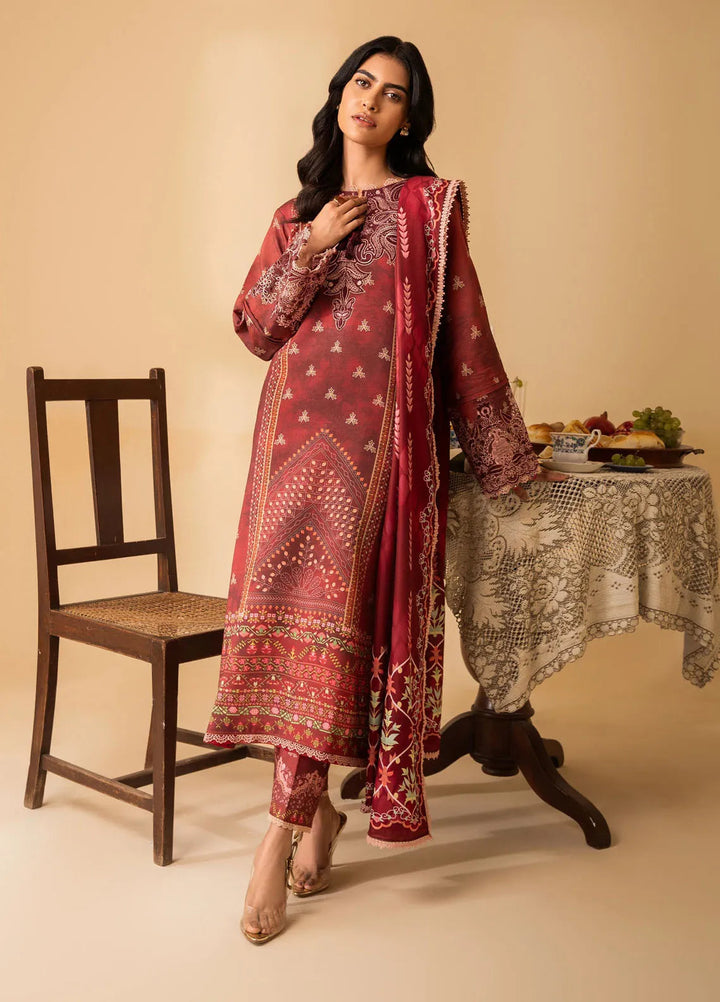 Izabel by Aabyaan Embroidered Linen Suit Unstitched 3 Piece AZ-09 Tahlia - Winter Collection