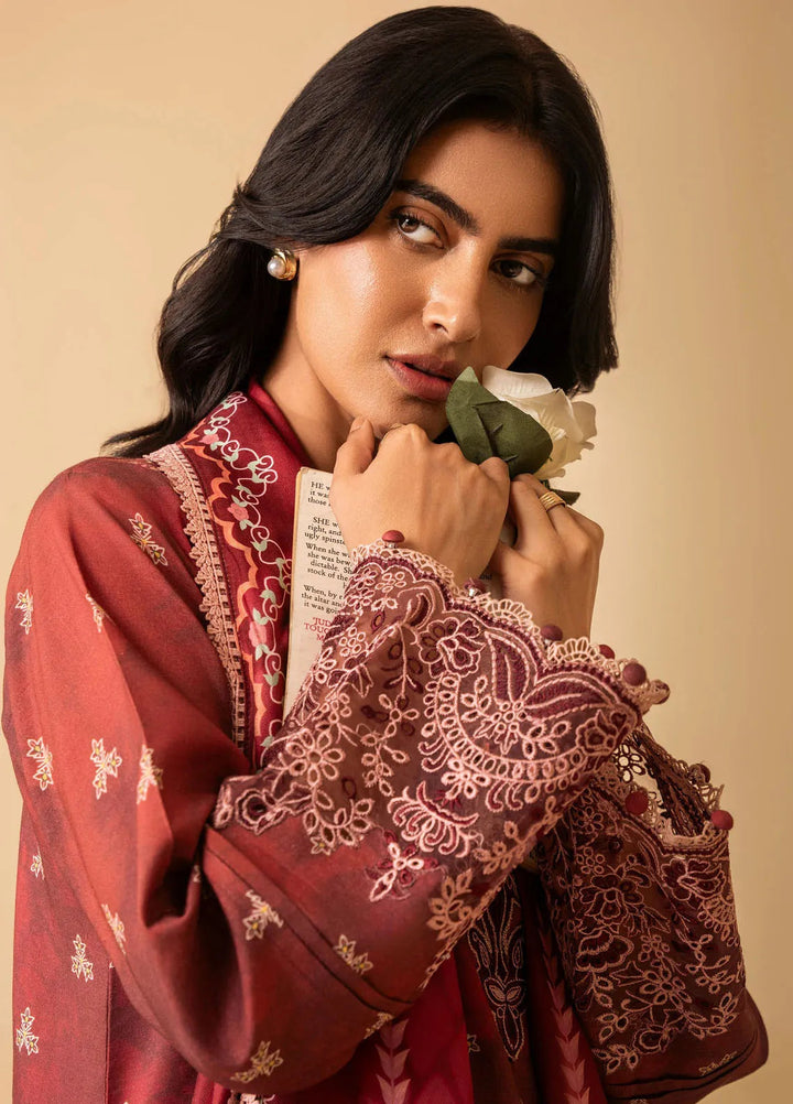 Izabel by Aabyaan Embroidered Linen Suit Unstitched 3 Piece AZ-09 Tahlia - Winter Collection