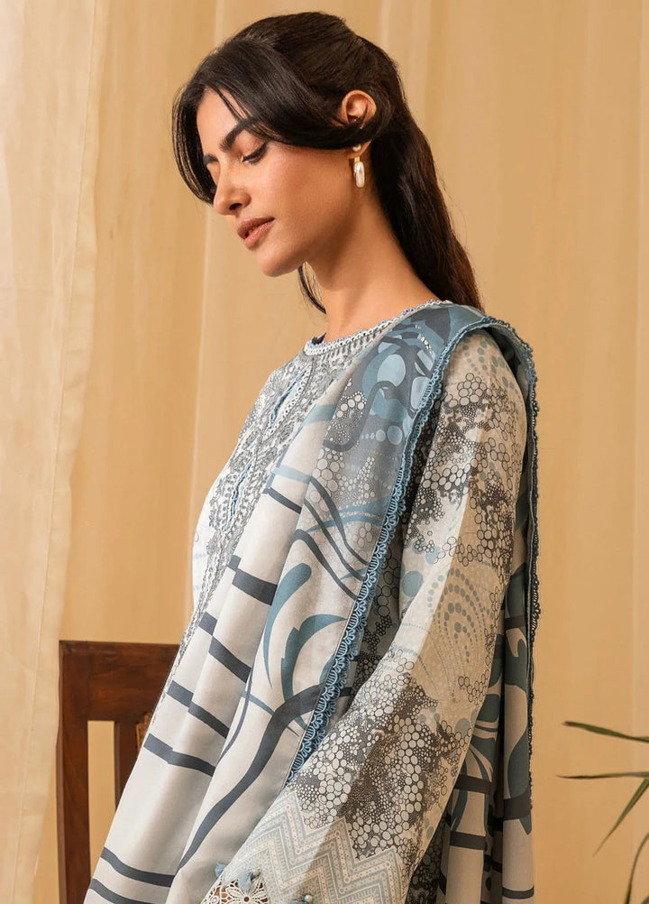 Izabel by Aabyaan Embroidered Linen Suit Unstitched 3 Piece AZ-10 Elina - Winter Collection