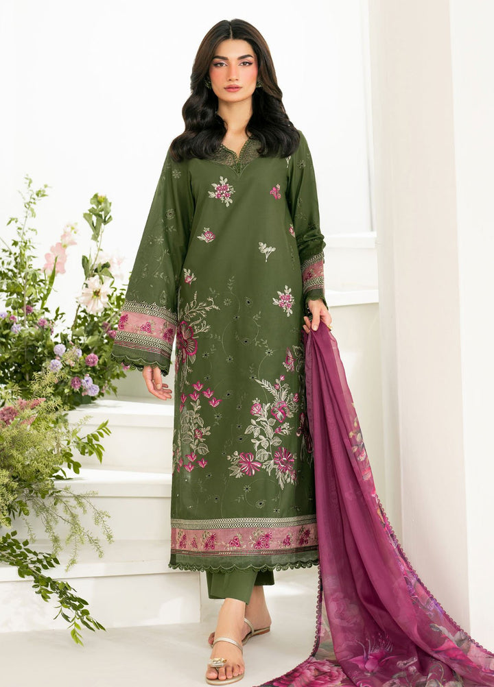 Iznik Embroidered Lawn Suits Unstitched 3 Piece IZ25FE IFE-02 - Summer Collection