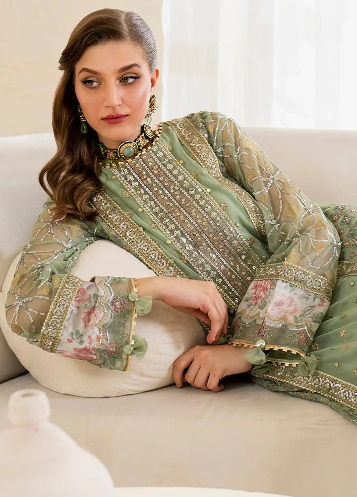 Iznik Embroidered Net Suits Unstitched 3 Piece IZ24CC CC-41 - Luxury Collection