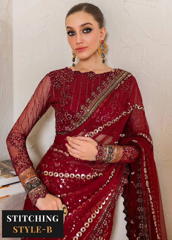 Iznik Embroidered Net Suits Unstitched 3 Piece IZ24CC CC-49 - Luxury Collection