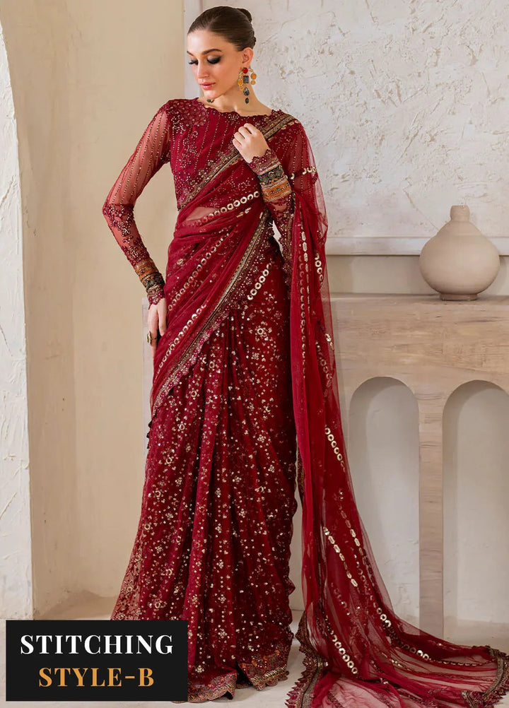 Iznik Embroidered Net Suits Unstitched 3 Piece IZ24CC CC-49 - Luxury Collection