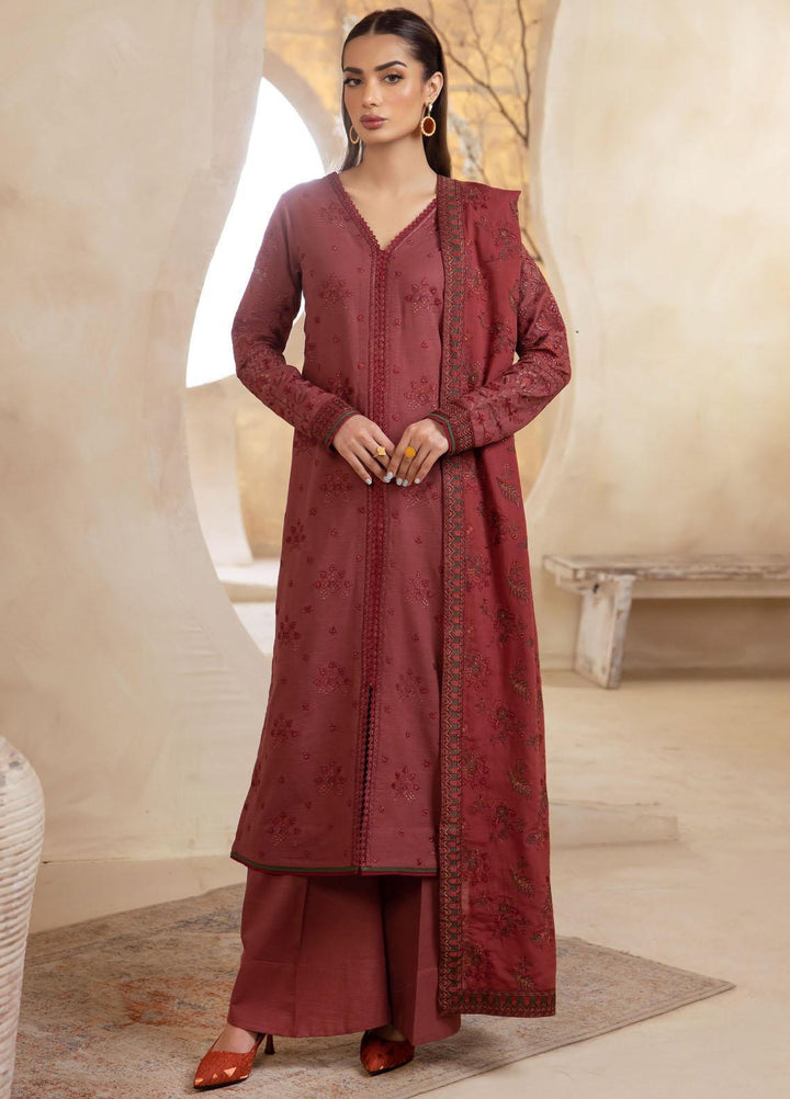 Iznik Embroidered Khaddar Suits Unstitched 3 Piece IZ23LW ILW 10 Lithe - Winter Collection