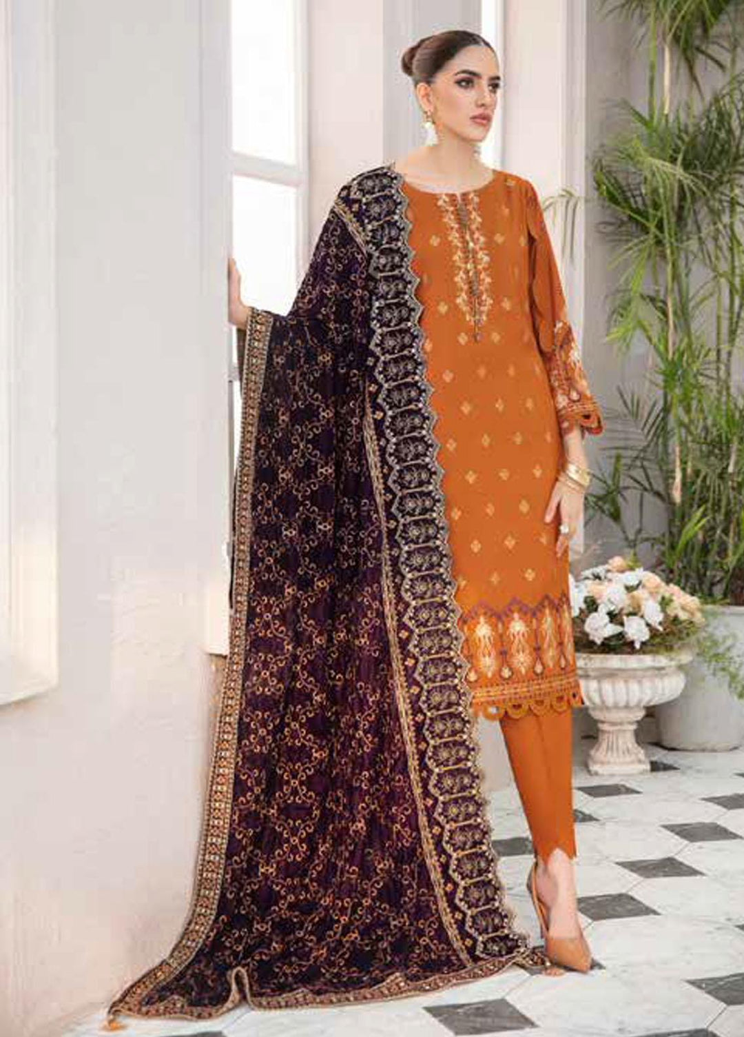 Jaan e Adaa By Banafsheh Embroidered Marina Suits Unstitched 3 Piece BF21JA BNV-03 - Winter Collection