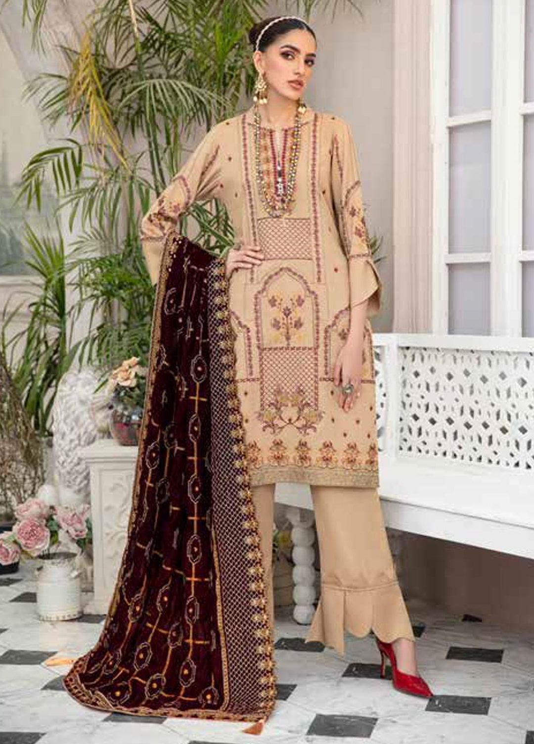 Jaan e Adaa By Banafsheh Embroidered Marina Suits Unstitched 3 Piece BF21JA BNV-05 - Winter Collection