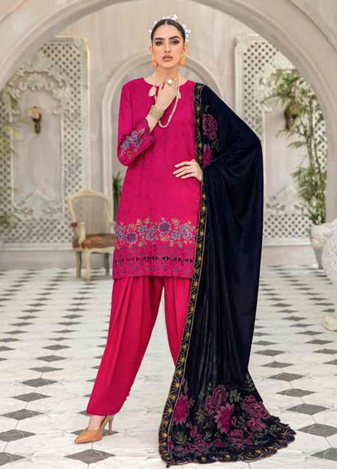 Jaan e Adaa By Banafsheh Embroidered Marina Suits Unstitched 3 Piece BF21JA BNV-09 - Winter Collection