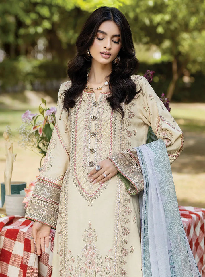 Jaan-E-Adaa By Imrozia Premium Embroidered Lawn Suit Unstitched 3 Piece IMP24J IPL-01 Manan - Summer Collection