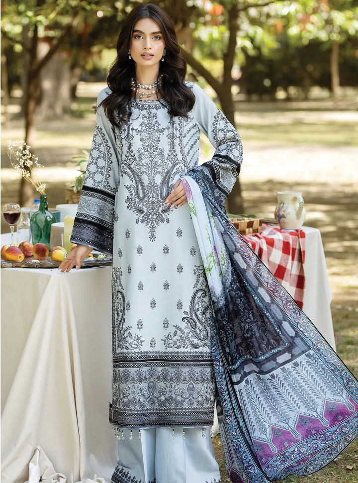 Jaan-E-Adaa By Imrozia Premium Embroidered Lawn Suit Unstitched 3 Piece IMP24J IPL-02 Rooh - Summer Collection
