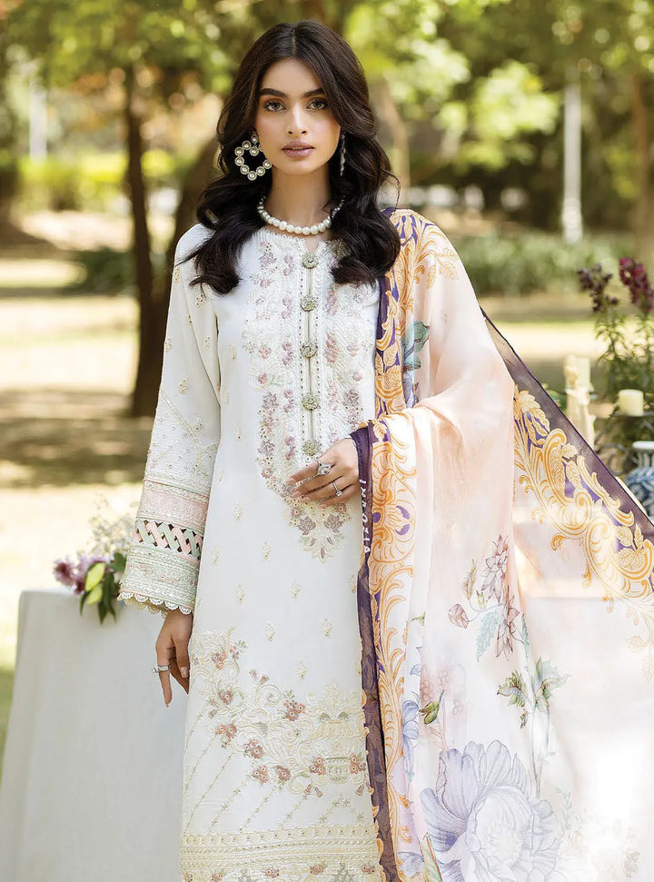 Jaan-E-Adaa By Imrozia Premium Embroidered Lawn Suit Unstitched 3 Piece IMP24J IPL-03 Zebaish - Summer Collection
