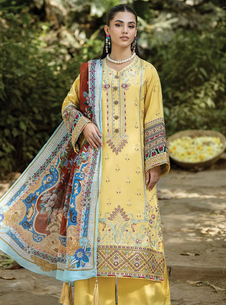 Jaan-E-Adaa By Imrozia Premium Embroidered Lawn Suit Unstitched 3 Piece IMP24J IPL-06 Tabassum - Summer Collection