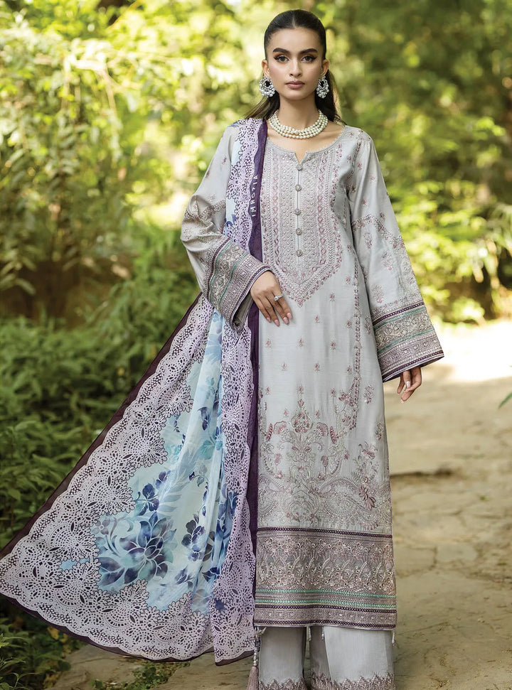 Jaan-E-Adaa By Imrozia Premium Embroidered Lawn Suit Unstitched 3 Piece IMP24J IPL-08 Nawazish - Summer Collection