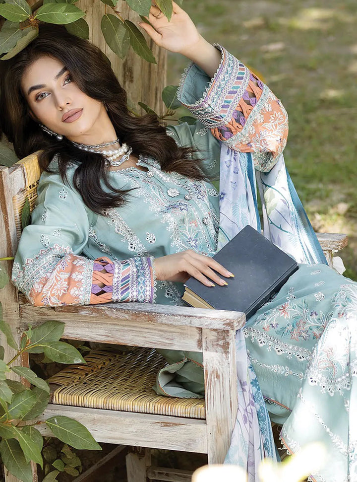 Jaan-E-Adaa By Imrozia Premium Embroidered Lawn Suit Unstitched 3 Piece IMP24J IPL-09 Gul - Summer Collection
