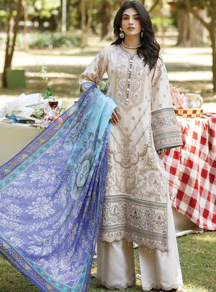Jaan-E-Adaa By Imrozia Premium Embroidered Lawn Suit Unstitched 3 Piece IMP24J IPL-10 Zibaai - Summer Collection