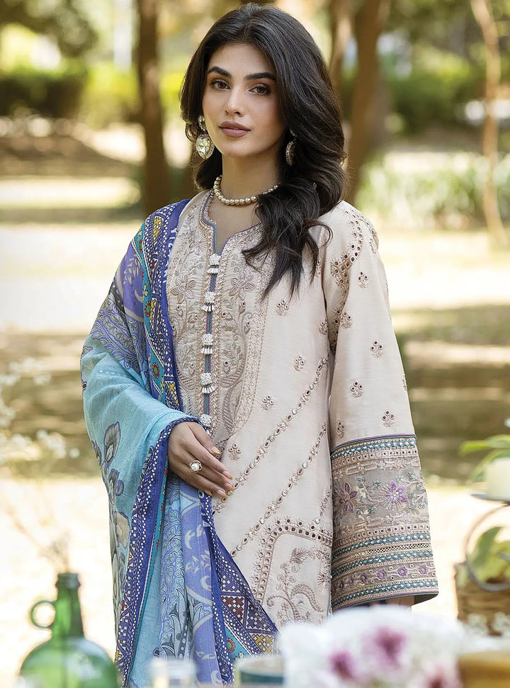 Jaan-E-Adaa By Imrozia Premium Embroidered Lawn Suit Unstitched 3 Piece IMP24J IPL-10 Zibaai - Summer Collection