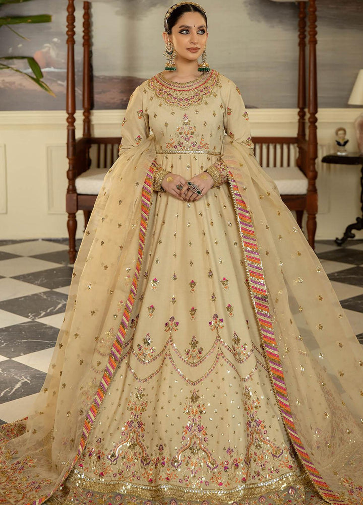 Jahaan Ara By Serene Premium Embroidered Raw Silk Suits Unstitched 3 Piece SP23JA SRS-05 Uns - Luxury Collection