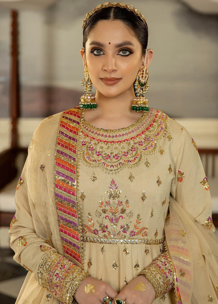 Jahaan Ara By Serene Premium Embroidered Raw Silk Suits Unstitched 3 Piece SP23JA SRS-05 Uns - Luxury Collection