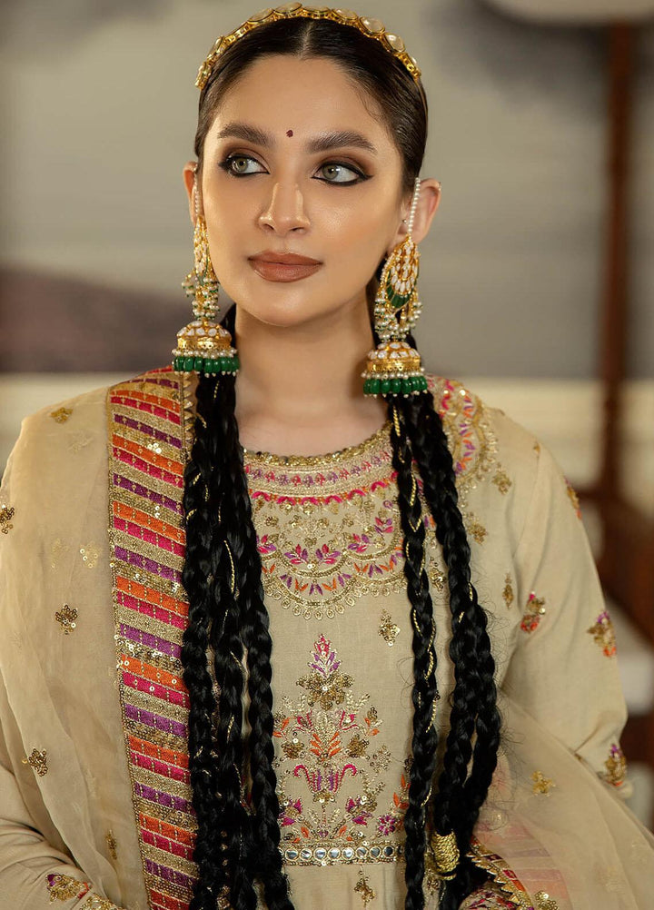 Jahaan Ara By Serene Premium Embroidered Raw Silk Suits Unstitched 3 Piece SP23JA SRS-05 Uns - Luxury Collection