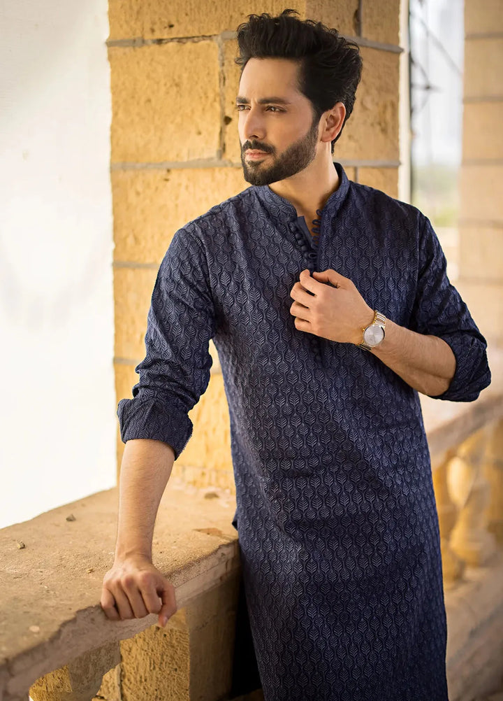 Jahan By Erum Khan Embroidered Men Raw Silk Suit Unstitched 3 Piece EK24JV2 Jahangir - Formals Collection
