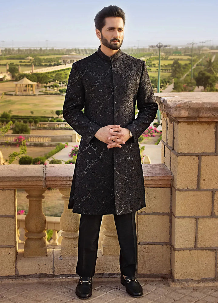 Jahan By Erum Khan Embroidered Men Raw Silk Suit Unstitched 3 Piece EK24JV2 Sultan - Formals Collection