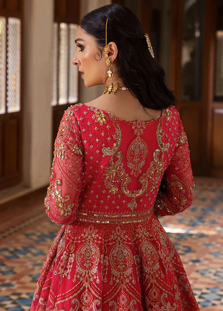 Jahan By Erum Khan Embroidered Organza Suit Unstitched 4 Piece Suit EK24JV1 Gulabo - Formals Collection