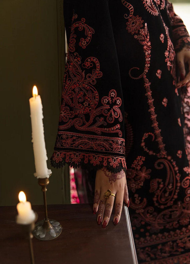 JahanAra By Baroque Embroidered Velvet Suits Unstitched 3 Piece BQ23JA UF-468 - Luxury Collection