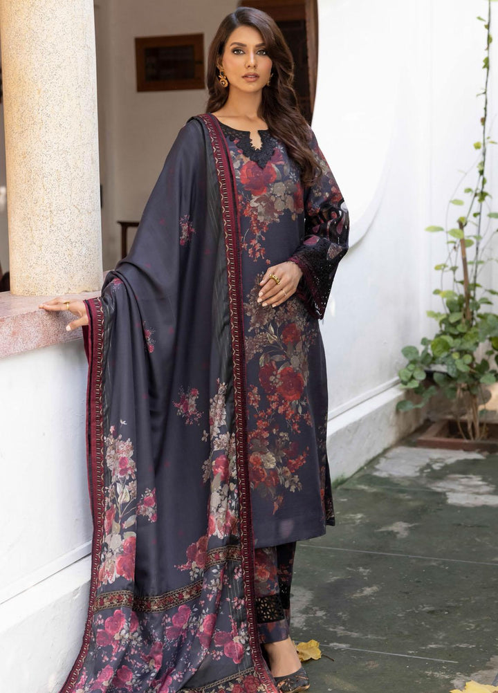 Jahanara By Iznik Embroidered Slub Suits Unstitched 3 Piece IZ23J IJK 03 Mahtab - Winter Collection