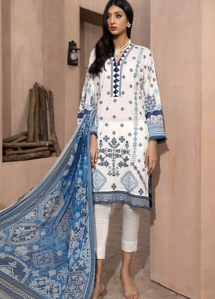 Jahanara Embroidered Lawn Suits Unstitched 3 Piece JN21SS 07 - Luxury Collection