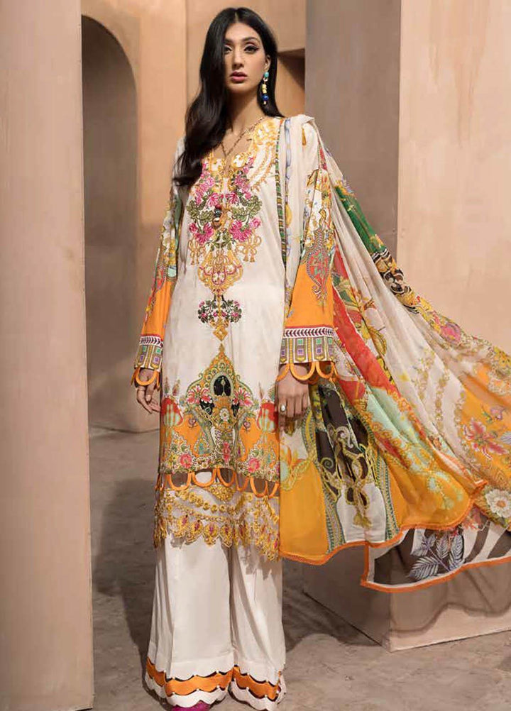 Jahanara Embroidered Lawn Suits Unstitched 3 Piece JN21SS 08 - Luxury Collection