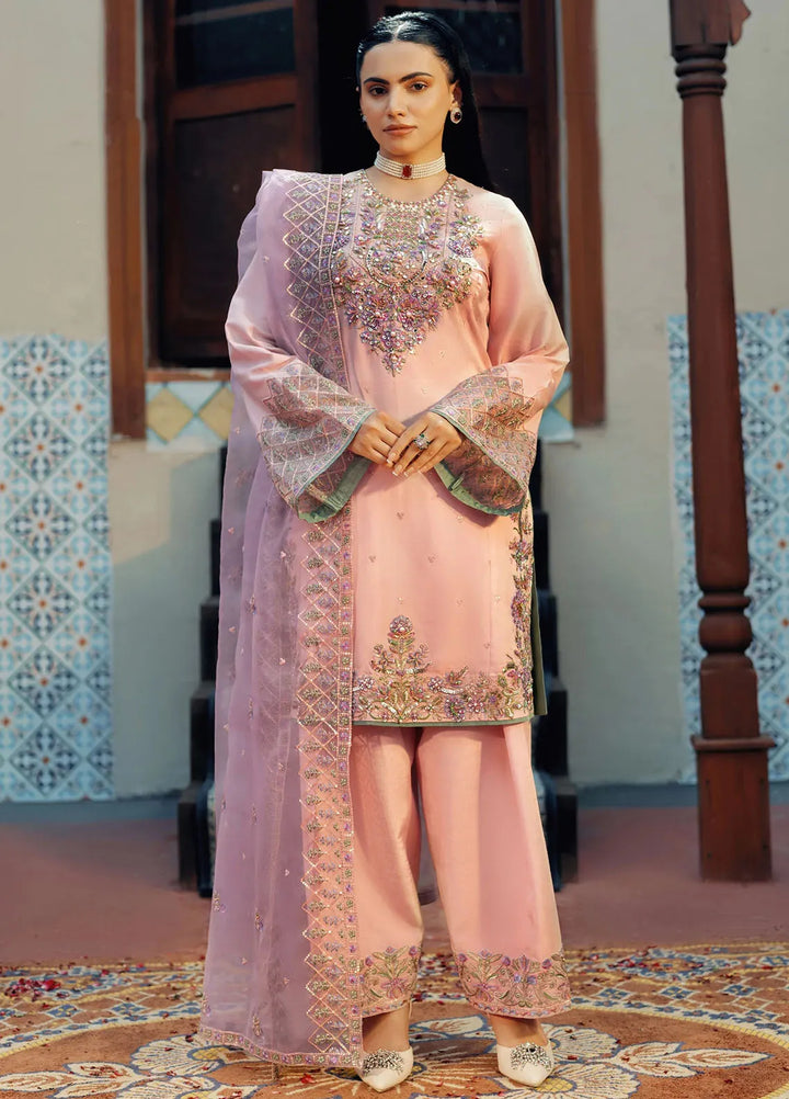 Jamnii Pret Embroidered Silk 3 Piece Suit Noor-E-Khusboo