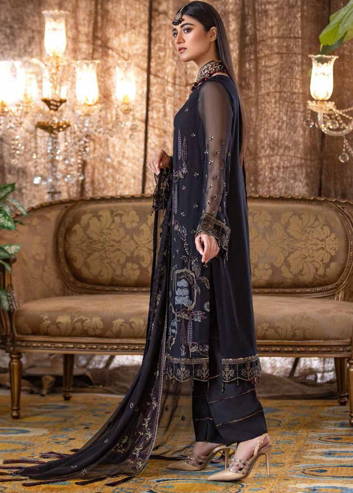 Jannan by Riaz Arts Embroidered Chiffon Suits Unstitched 3 Piece RA21J JF-03 - Luxury Collection