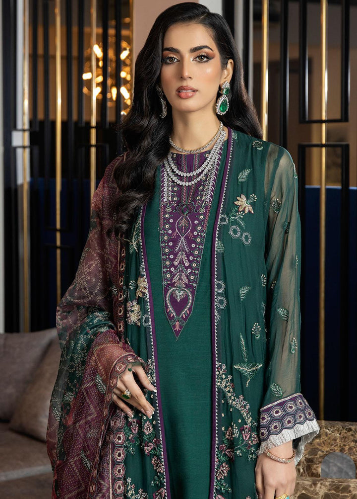 Jannan By Riaz Arts Embroidered Chiffon Suits Unstitched 3 Piece RA23WD JL-35 - Wedding Collection