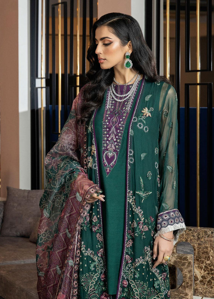 Jannan By Riaz Arts Embroidered Chiffon Suits Unstitched 3 Piece RA23WD JL-35 - Wedding Collection