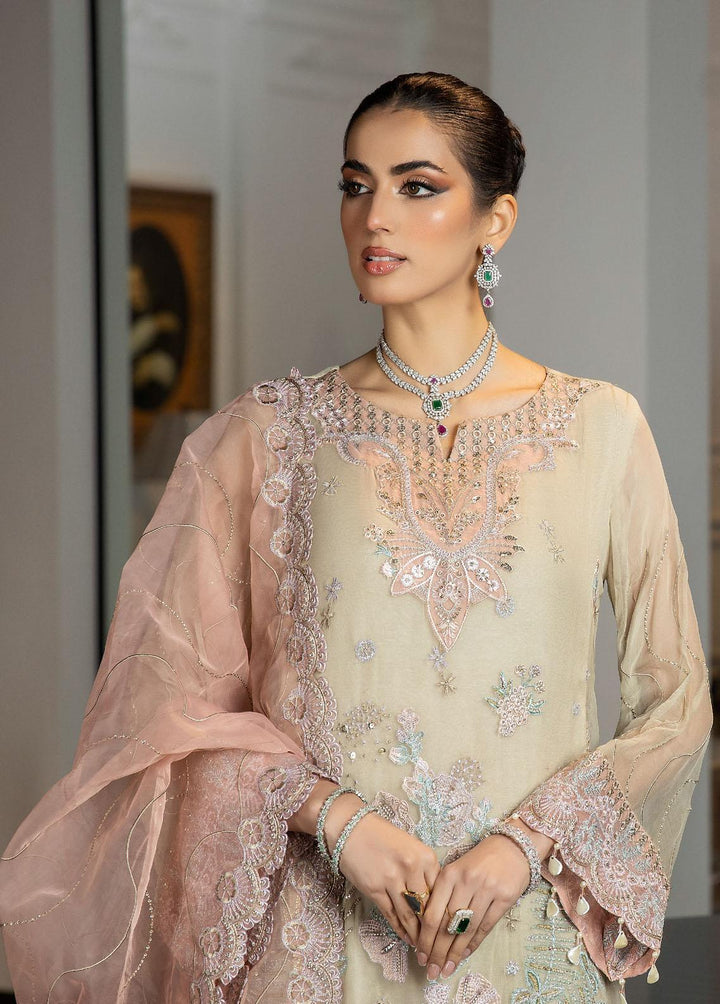 Jannan By Riaz Arts Embroidered Chiffon Suits Unstitched 3 Piece RA23WD JL-36 - Wedding Collection