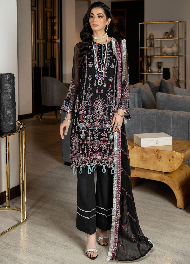Jannan By Riaz Arts Embroidered Chiffon Suits Unstitched 3 Piece RA23WD JL-37 - Wedding Collection