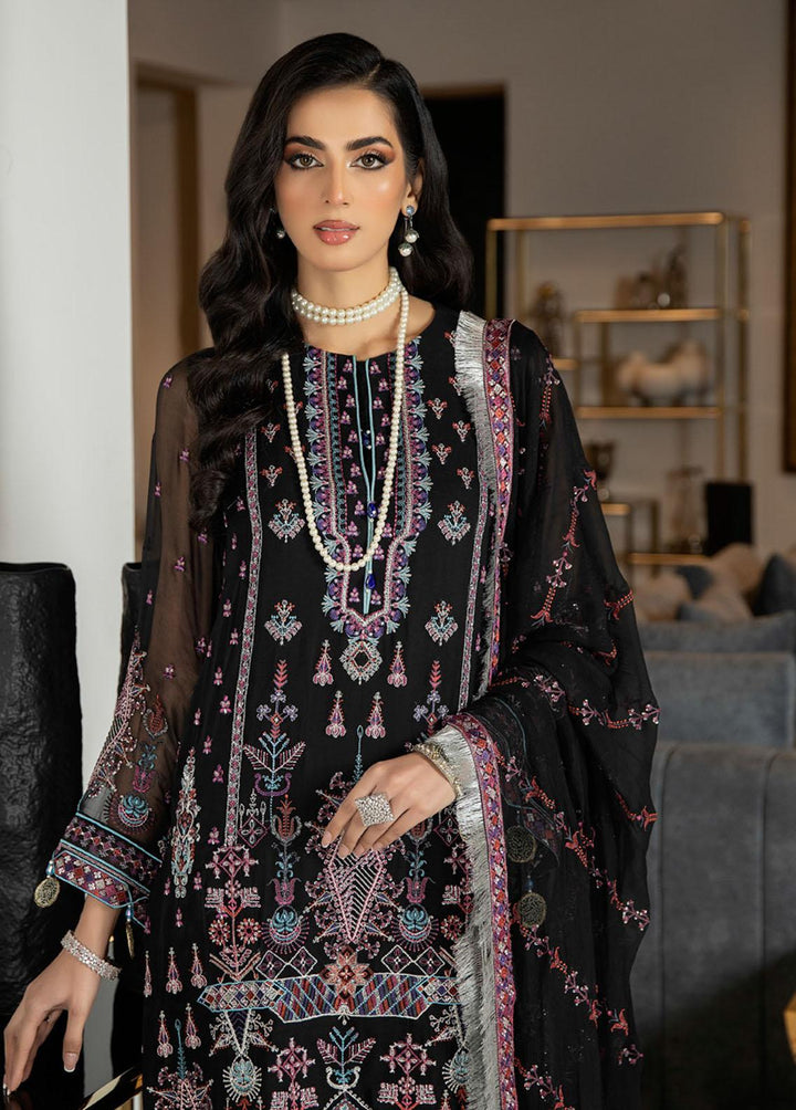 Jannan By Riaz Arts Embroidered Chiffon Suits Unstitched 3 Piece RA23WD JL-37 - Wedding Collection