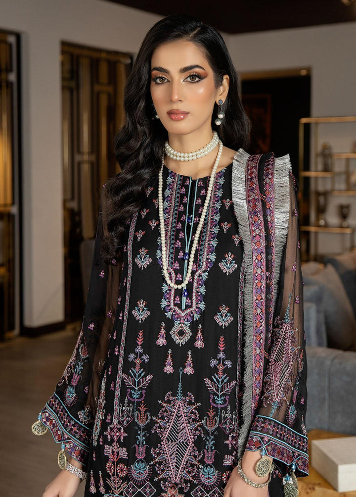 Jannan By Riaz Arts Embroidered Chiffon Suits Unstitched 3 Piece RA23WD JL-37 - Wedding Collection