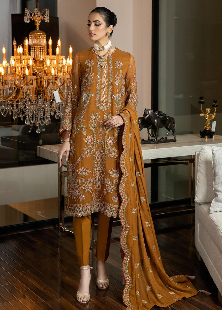 Jannan By Riaz Arts Embroidered Chiffon Suits Unstitched 3 Piece RA23WD JL-38 - Wedding Collection