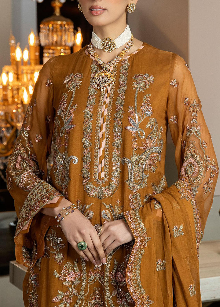 Jannan By Riaz Arts Embroidered Chiffon Suits Unstitched 3 Piece RA23WD JL-38 - Wedding Collection