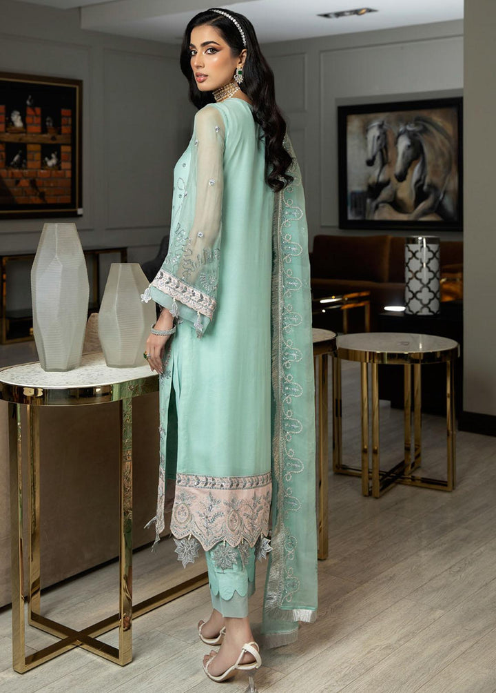 Jannan By Riaz Arts Embroidered Chiffon Suits Unstitched 3 Piece RA23WD JL-39 - Wedding Collection