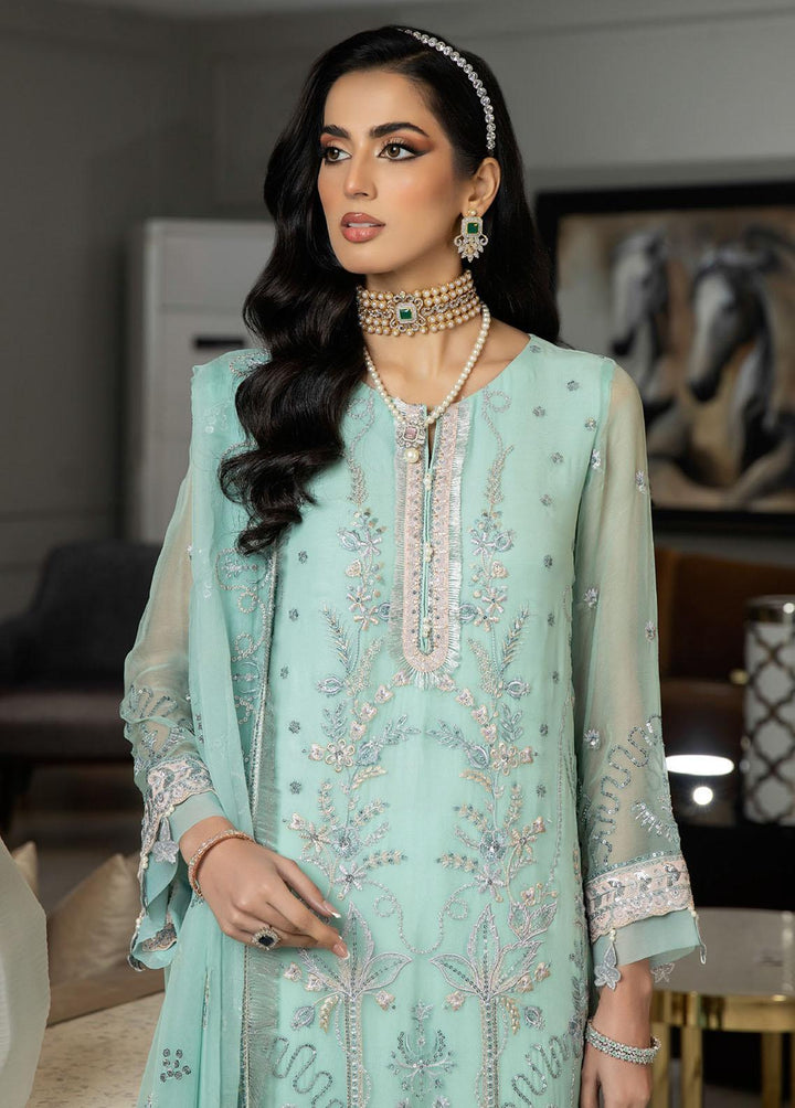 Jannan By Riaz Arts Embroidered Chiffon Suits Unstitched 3 Piece RA23WD JL-39 - Wedding Collection